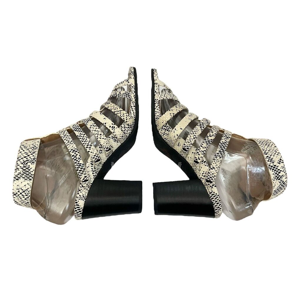 Vionic Sami Snake Print Sandals Block Heel Open Toe Ankle Strap Leather - Picture 6 of 10